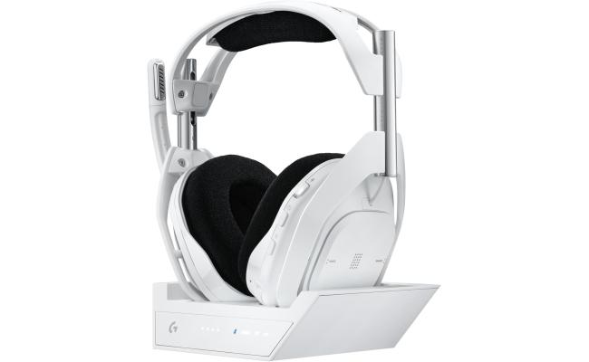 Logitech G Astro A50 X Omni-Platform Wireless Gaming Headset + Base Station for PS5, Xbox, PC: PLAYSYNC Video & Audio Switcher, HDMI 2.1 4K 120Hz VRR, <24 bit/48 kHz, 24hr Battery, 2.4GHz & BT - White