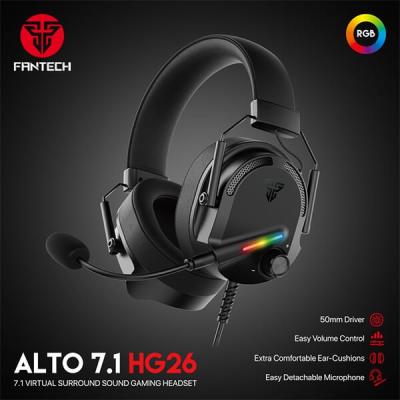 Fantech ALTO HG26 7.1 Virtual Surround USB Wired Ultra Comfort Gaming Headset w/ RGB Lighting Effects, Noise Cancelling Detachable Microphone & On-Ear Volume Controls