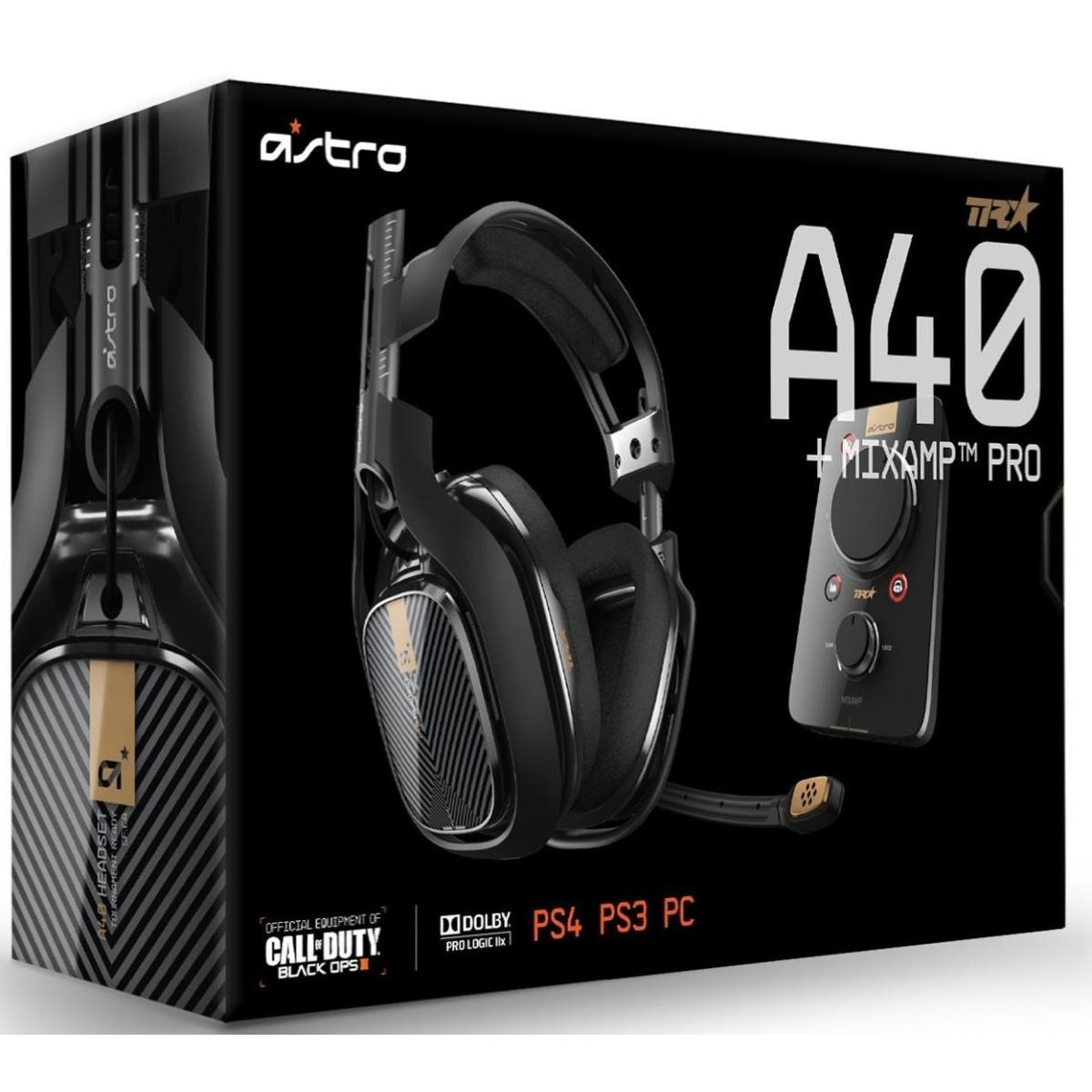 Logitech ASTRO Gaming A40 TR Wired Headset + MixAmp Pro TR with Dolby Audio, Pro-Level Console & PC Gaming, content creation & Live Streaming For PlayStation 5, PlayStation 4, PC, Mac - Black/Blue