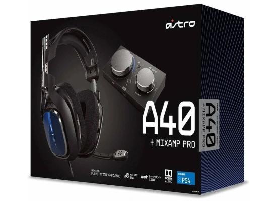Logitech ASTRO Gaming A40 TR Wired Headset + MixAmp Pro TR with Dolby Audio, Pro-Level Console & PC Gaming, content creation & Live Streaming For PlayStation 5, PlayStation 4, PC, Mac - Black/Blue