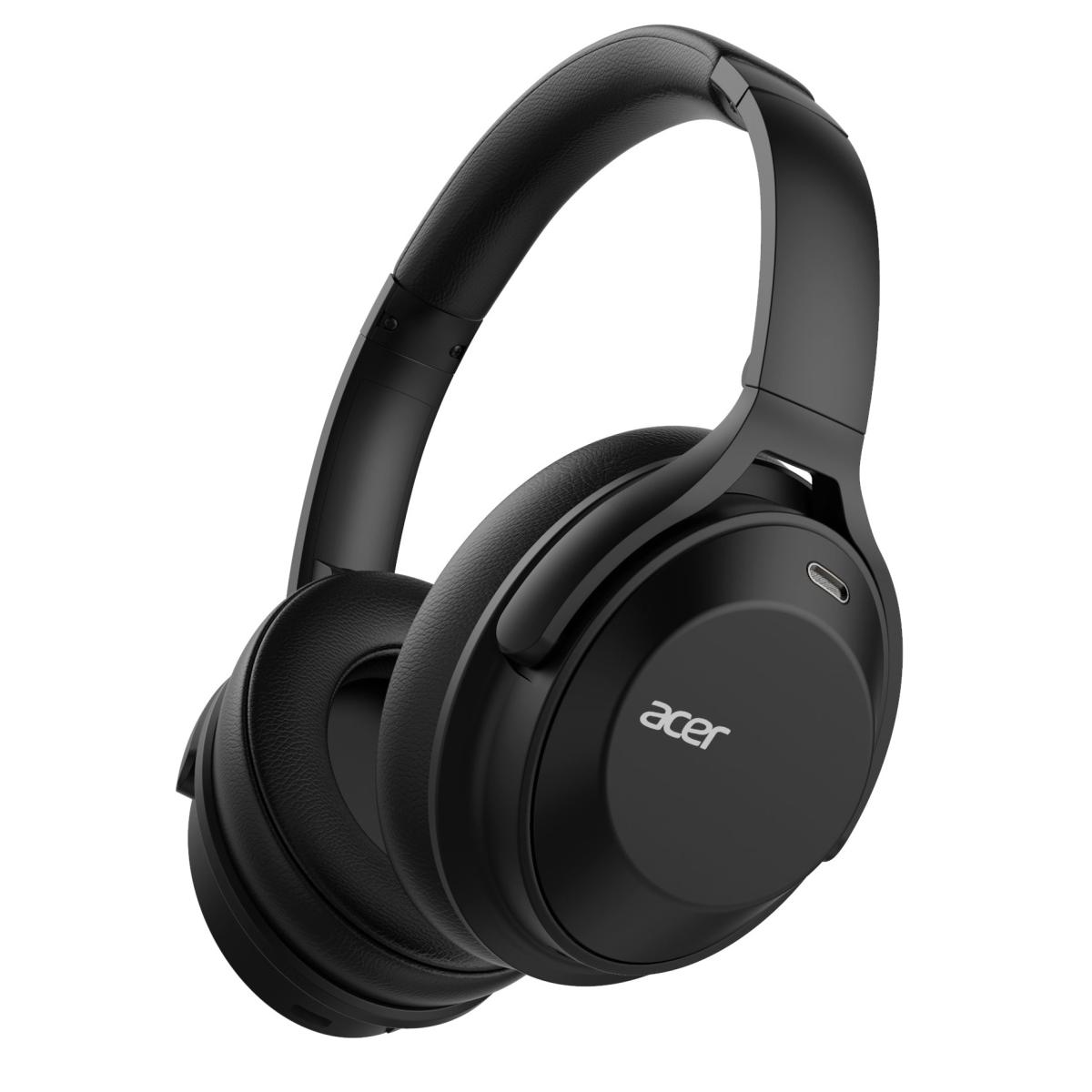 Acer AHR180 Wireless Stereo Headset Dual Connection Type (Bluetooth 4.2 + 3.5mm) Type-C Charging, Powerful Audio Quality w/ ANC Noise Reduction & Omnidirectional Mic - Black