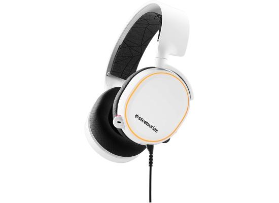 SteelSeries Arctis 5 (2022) RGB with DTS Headphone: X v2.0 - 7.1 Surround Sound For Ps4, Ps5 ,& PC - RGB Illuminated White Gaming Headset