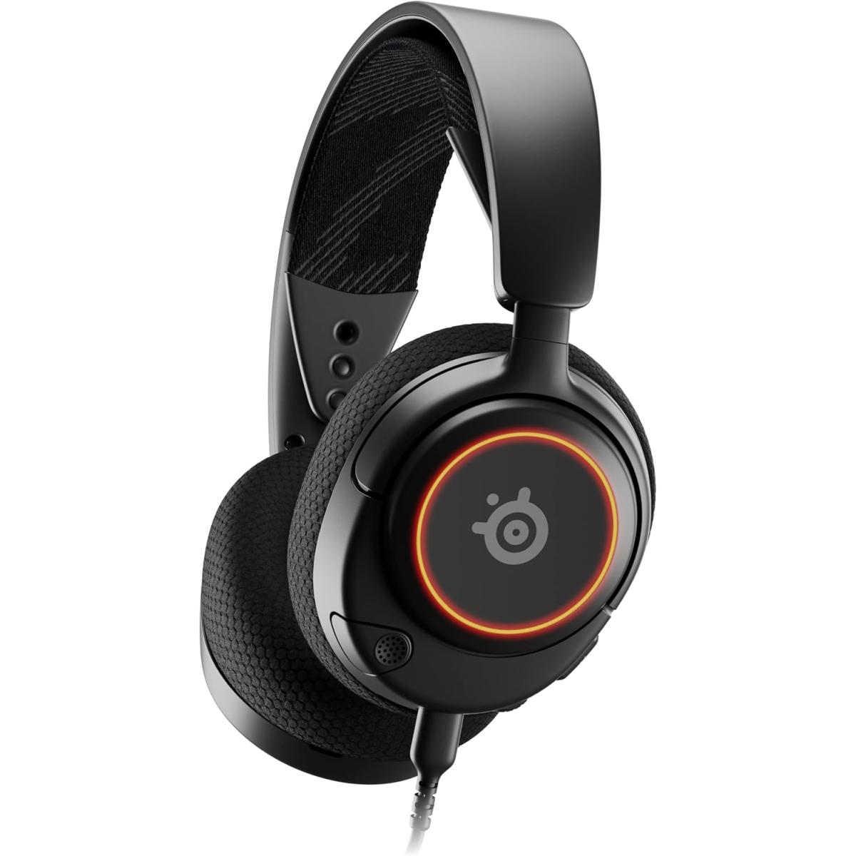 SteelSeries Arctis Nova 3 Wired (USB-C/USB-A/3.5mm) RGB Lightweight Gaming Headset, Surround Spatial Audio, AI Noise-Cancelling Mic - PC, Mac, PS5/PS4, Xbox Series X|S, Switch, Mobile