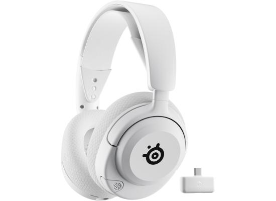 SteelSeries Arctis Nova 5 Wireless (White) (2.4GHz/Bluetooth) Spatial Surround 7.1 Gaming Headset w/ Neodymium Magnetic Driver Up To 60 HR Battery For PC, Mac, PS5, PS4, Switch, Mobile