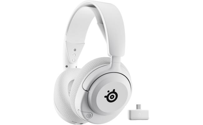 SteelSeries Arctis Nova 5 Wireless (White) (2.4GHz/Bluetooth) Spatial Surround 7.1 Gaming Headset w/ Neodymium Magnetic Driver Up To 60 HR Battery For PC, Mac, PS5, PS4, Switch, Mobile