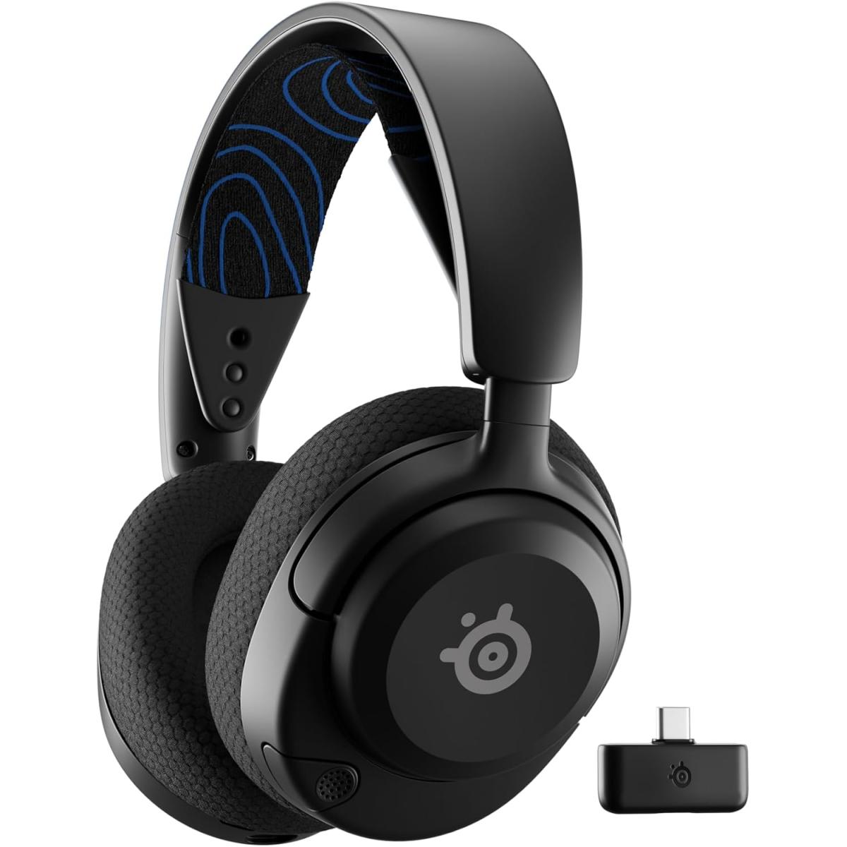 SteelSeries Arctis Nova 5P Wireless (Black) (2.4GHz/Bluetooth) Spatial Surround 7.1 Gaming Headset w/ Neodymium Magnetic Driver Up To 60 HR Battery For PC, PS5, PS4, Switch, Mobile