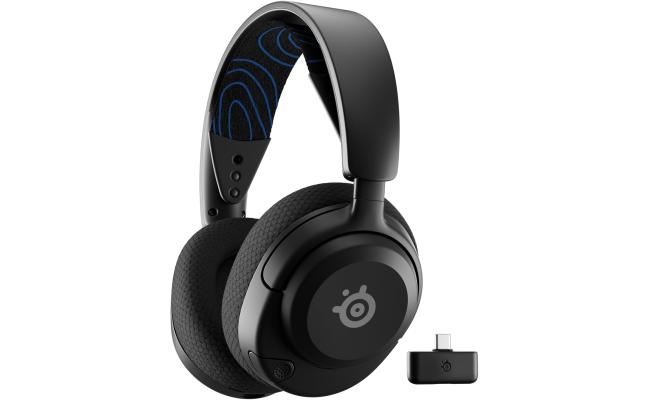 SteelSeries Arctis Nova 5P Wireless (Black) (2.4GHz/Bluetooth) Spatial Surround 7.1 Gaming Headset w/ Neodymium Magnetic Driver Up To 60 HR Battery For PC, PS5, PS4, Switch, Mobile