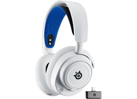 SteelSeries Arctis Nova 7P Wireless (White) (2.4GHz/Bluetooth/USB-C/3.5mm) Spatial Surround 7.1 Gaming Headset w/ Neodymium Magnetic Driver Up To 38, AI-powered Noise Cancelling Mic, 38HR Battery For PC, PS5, PS4, Switch, Mobile