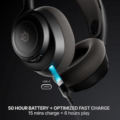 SteelSeries Arctis Nova 7X Wireless Gen 2 Gaming Headset - Real-Time App Control, 50+ HR Play, Neodymium Drivers, Mix 2.4GHz/Bluetooth - Black.
