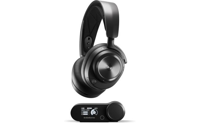 SteelSeries Arctis Nova Pro Wireless (Black) (2.4GHz/Bluetooth/USB-C/3.5mm) (ANC) Hi-Res Gaming Headset w/ DAC & Premium Hi-Fi Drivers, AI-powered Noise Cancelling Mic - Xbox, PC, PS5, PS4, Switch, Mobile
