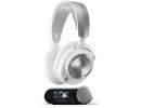 SteelSeries Arctis Nova Pro Wireless (White) (2.4GHz/Bluetooth/USB-C/3.5mm) (ANC) Hi-Res Gaming Headset w/ DAC & Premium Hi-Fi Drivers, AI-powered Noise Cancelling Mic - Xbox, PC, PS5, PS4, Switch, Mobile