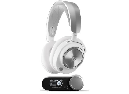 SteelSeries Arctis Nova Pro Wireless (White) (2.4GHz/Bluetooth/USB-C/3.5mm) (ANC) Hi-Res Gaming Headset w/ DAC & Premium Hi-Fi Drivers, AI-powered Noise Cancelling Mic - Xbox, PC, PS5, PS4, Switch, Mobile