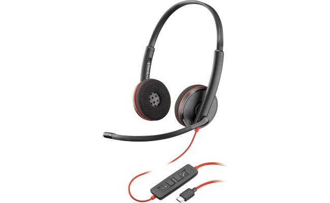 Poly Plantronics - Blackwire 3220 - Wired Dual-Ear (Stereo) Headset with Boom Mic - USB-C.