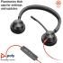 Poly Blackwire 3320 Wired Dual-Ear Boom Mic USB-C Headset + USB-C/A Adapter Noise-Canceling Mic.