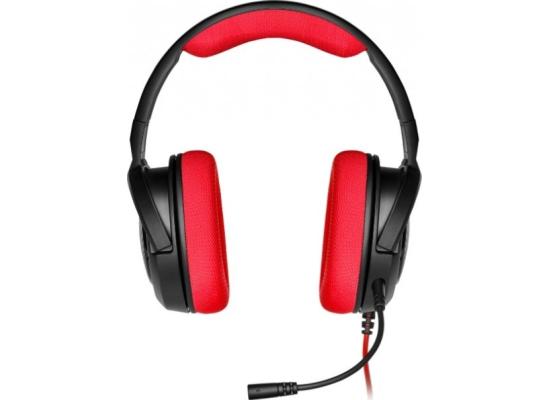 Corsair HS35 (Red) Wired Gaming Headset, 3.5mm Stereo Sound, Compatible With 360° Spatial Surround Sound On Windows, Memory Foam Earcups, Noise Cancelling Detachable Mic-For PC, Mac, Xbox, PS4, Mobile