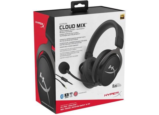 HyperX Cloud MIX - Wired Gaming Headset + Bluetooth,Game and Go, Detachable Microphone, Lightweight, Multi Platform Compatible - Black