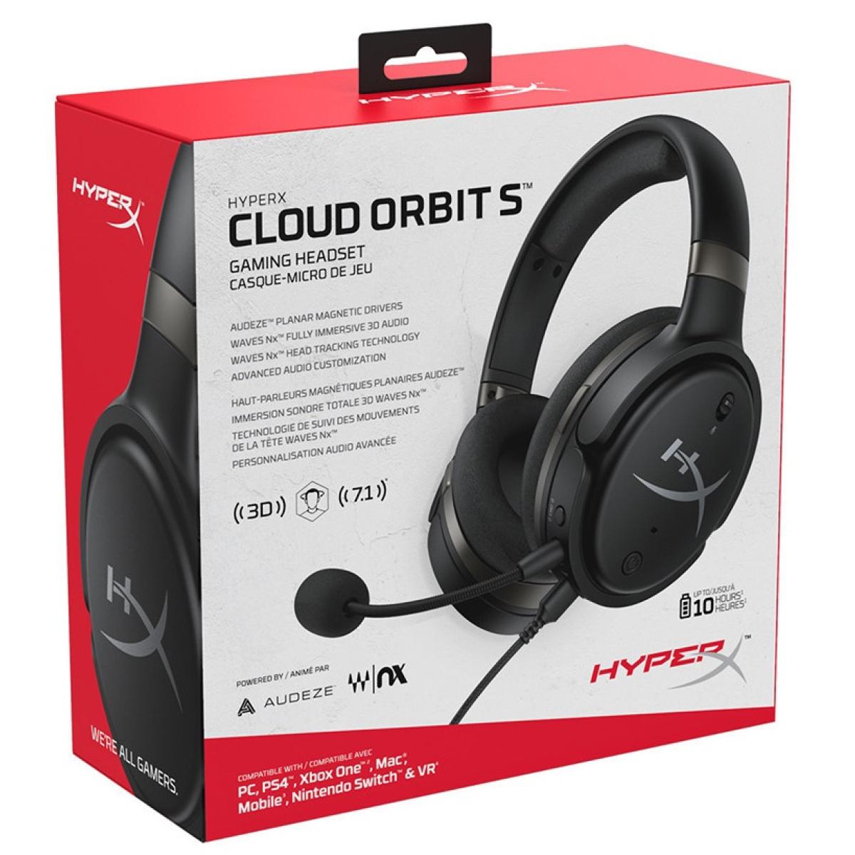 HyperX Cloud Orbit S Black Wired Gaming Headset w/ Audeze Magnetic Big Driver 3D Audio, 7.1, Waves Nx Head Tracking, Detachable Noise Cancelling Microphone for PC, Xbox, PS4, Mac, Mobile, Switch