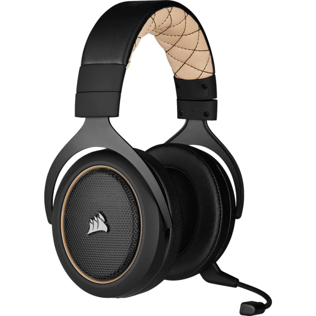 Corsair HS70 PRO 7.1 Surround Wireless Low-Latency 2.4GHz Gaming Headset w/ Memory Foam & Noise Cancelling Mic— Cream