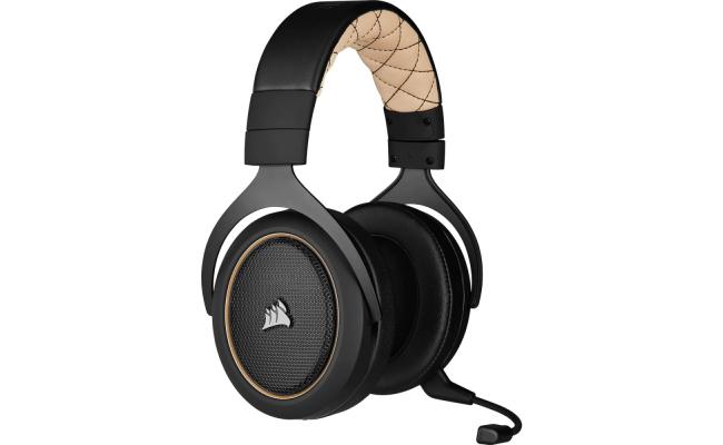 Corsair HS70 PRO 7.1 Surround Wireless Low-Latency 2.4GHz Gaming Headset w/ Memory Foam & Noise Cancelling Mic— Cream