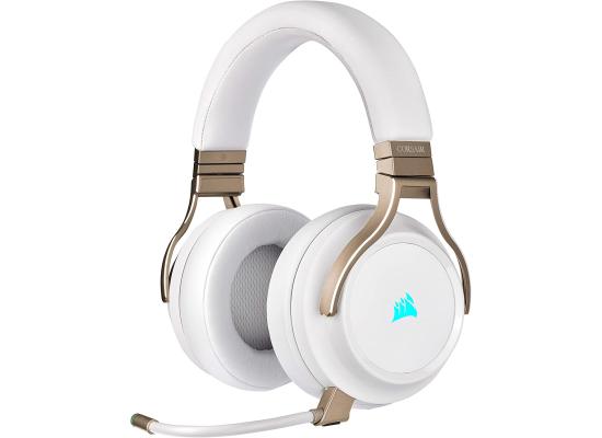 Corsair Virtuoso RGB Wireless 2.4GHz SE (Hi-Fi) 7.1 Surround Gaming Headset, Up To 20Hrs Battery w/ Noise Cancelling Omni-directional Mic-Pearl