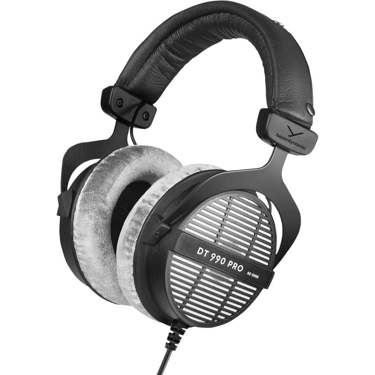 Beyerdynamic DT 990 PRO Over-Ear Studio Monitor Headphones - Open-Back Stereo Construction, Wired (250 Ohm, Grey)