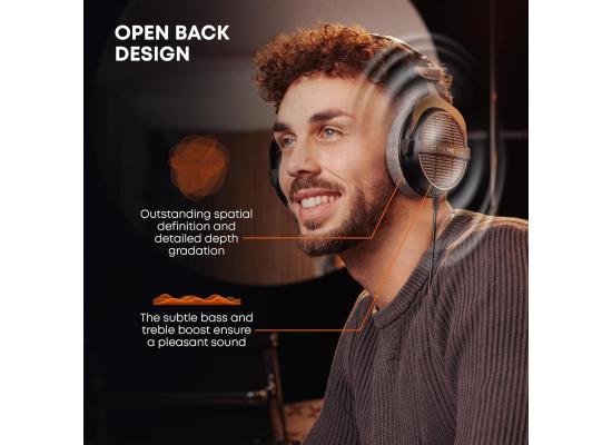 Beyerdynamic DT 990 PRO Over-Ear Studio Monitor Headphones - Open-Back Stereo Construction, Wired (80 Ohm, Grey)