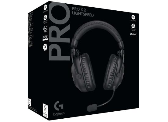 Logitech G PRO X 2 Lightspeed Wireless (Black) 7.1 Surround Gaming Headset, Tri Mode (Bluetooth/2.4GHz/3.5mm) Detachable Boom Mic, 50mm Graphene Drivers, DTS:X Headphone 2.0, Up To 50 Hours Battery, For PC, PS5, PS4