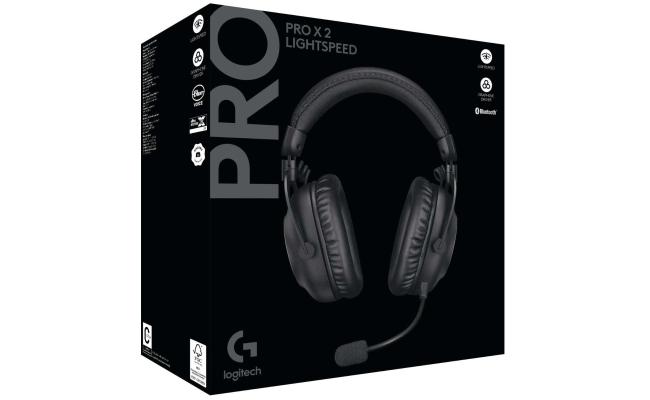 Logitech G PRO X 2 Lightspeed Wireless (Black) 7.1 Surround Gaming Headset, Tri Mode (Bluetooth/2.4GHz/3.5mm) Detachable Boom Mic, 50mm Graphene Drivers, DTS:X Headphone 2.0, Up To 50 Hours Battery, For PC, PS5, PS4