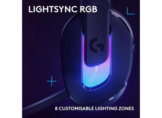 Logitech G G522 LIGHTSPEED Wireless Gaming Headset, LIGHTSYNC RGB, Full Bandwidth Mic & Advanced Synchronised Audio, Tri-Connectivity with LIGHTSPEED, Bluetooth, USB-A to USB-C for PC - Black
