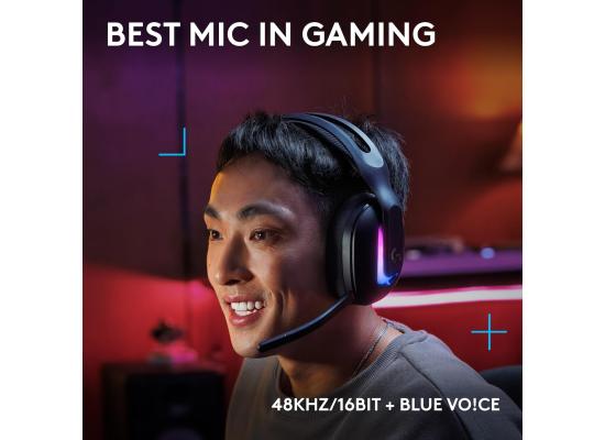 Logitech G G522 LIGHTSPEED Wireless Gaming Headset, LIGHTSYNC RGB, Full Bandwidth Mic & Advanced Synchronised Audio, Tri-Connectivity with LIGHTSPEED, Bluetooth, USB-A to USB-C for PC - Black