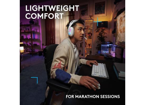 Logitech G522 LIGHTSPEED Wireless Gaming Headset, LIGHTSYNC RGB, Full Bandwidth Mic & Advanced Synchronized Audio, Tri-Connectivity with LIGHTSPEED, Bluetooth, USB-A to USB-C for PC - White