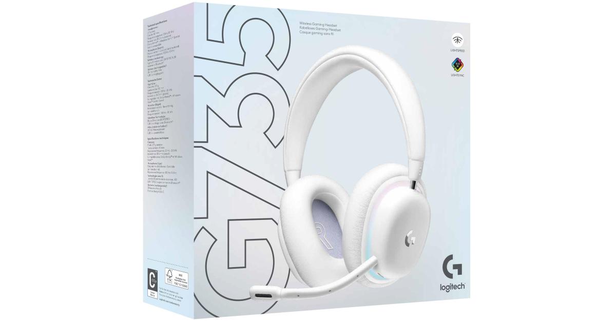 Logitech G735 Wireless (White Mist) Gaming Headset, Dual Mode (2.4GHz ...