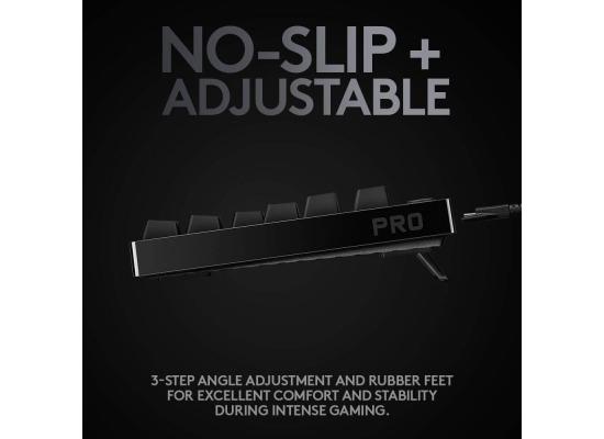 Logitech G PRO Mechanical Gaming Keyboard, Ultra Portable Tenkeyless Design, Detachable Micro USB Cable, 16.8 Million Color LIGHTSYNC RGB Backlit Keys, Blue Switch