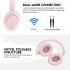 Fantech Go Vibe WH05 Wireless (Pink) Comfortable & Elegant Dual Mode Wired & Wireless Connection (BT 5.3 + 3.5mm) Headphone, Up to 20 Hours Battery Life w/ USB Type-C Charging, Swivel & Foldable Headbands, Built-in Microphone