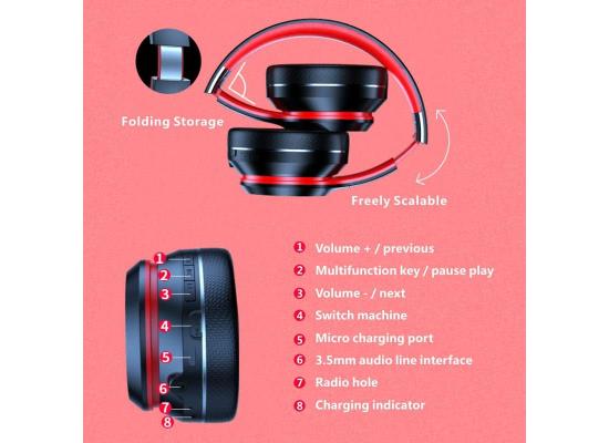 Lenovo HD200 Wireless Over-Ear Headphone (Bluetooth 5.0 + 3.5mm For Wired Connectivity) w/ Mic, Up To 20 Hours Play Time, USB-C Charging, Onboard Controls, Lightweight & Flexible