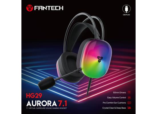 Fantech AURORA HG29 RGB 7.1 Wired USB Virtual Surround Sound Gaming Headset, Clear Sound & Deep Bass w/ Omnidirectional Mic & Easy Volume Control
