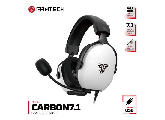 Fantech HG30 7.1 (White) Virtual Surround USB Wired Ultra Comfort Gaming Headset w/ Omnidirectional Noise Cancelling Microphone & Built-In Volume Controls