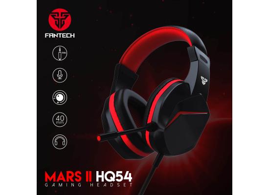 Fantech HQ54 Mars II (Black) Wired (3.5mm) Gaming Headset, Multiplatform PC, PS, XBOX, Mobile, including 3.5mm Audio Splitter w/ Noise Cancelling Mic & Easy Inline Volume Control 