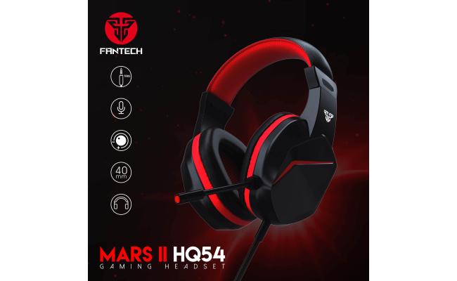 Fantech HQ54 Mars II (Black) Wired (3.5mm) Gaming Headset, Multiplatform PC, PS, XBOX, Mobile, including 3.5mm Audio Splitter w/ Noise Cancelling Mic & Easy Inline Volume Control