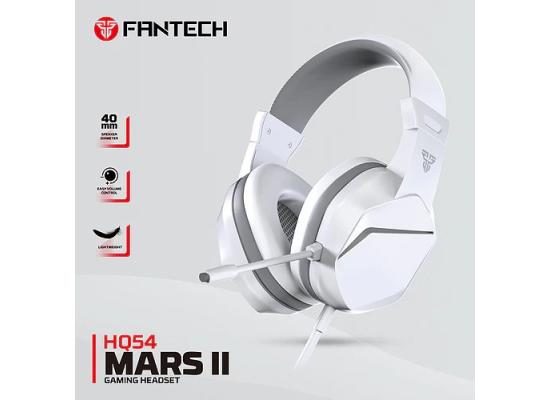 Fantech HQ54 Mars II (White) Wired (3.5mm) Gaming Headset, Multiplatform PC, PS, XBOX, Mobile, including 3.5mm Audio Splitter w/ Noise Cancelling Mic & Easy Inline Volume Control 
