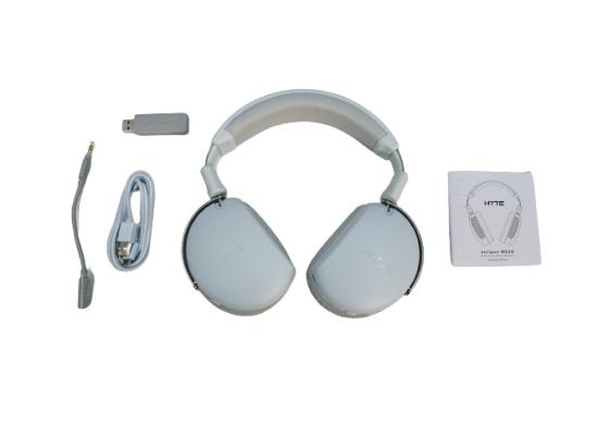 HYTE Eclipse HG10 (2.4GHz) Wireless Gaming Headset, USB Type-A to Type-C Charging, To 30 Hour Battery Life, Removable Unidirectional Mic, MultiPlatform Support: PC/Mac, PlayStation 4/5, Nintendo Switch - Matte White