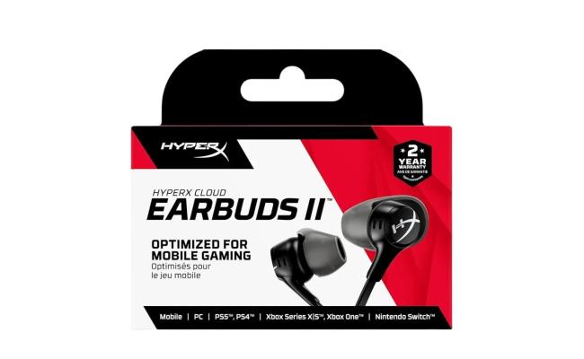 HyperX Cloud Earbuds II Wired 3.5mm Low-profile 90° Plug Gaming Headphones  W/ Built-in Mic & Mobile Multifunction Button For PC, PS5, PS4, XBOX...(Black)