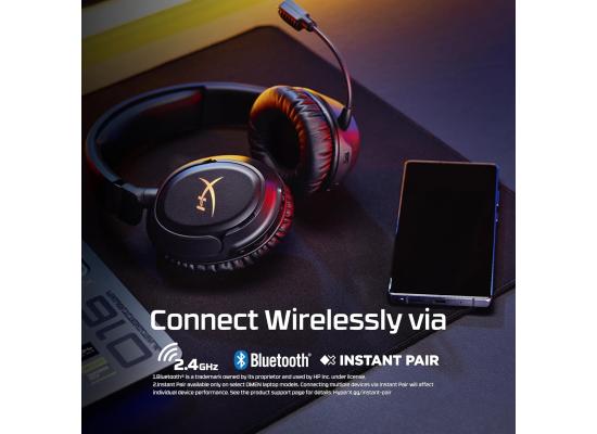 HyperX Cloud Flight 2 – Wireless Gaming Headset, Customizable RGB Lighting with Removable Earcup Plates, up to 100 Hours of Battery Life, 2.4GHz & Bluetooth, Multi-Platform Compatibility - White