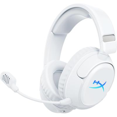 HyperX Cloud Flight 2 – Wireless Gaming Headset, Customizable RGB Lighting with Removable Earcup Plates, up to 100 Hours of Battery Life, 2.4GHz & Bluetooth, Multi-Platform Compatibility - White
