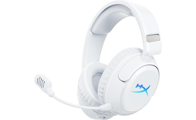 HyperX Cloud Flight 2 – Wireless Gaming Headset, Customizable RGB Lighting with Removable Earcup Plates, up to 100 Hours of Battery Life, 2.4GHz & Bluetooth, Multi-Platform Compatibility - White