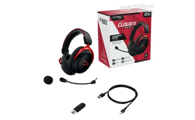 HyperX Cloud II Wireless - Gaming Headset for PC, PS4,Battery Up to 30 Hours, 7.1 Surround Sound, Memory Foam, Detachable Noise Cancelling Microphone with Mic Monitoring