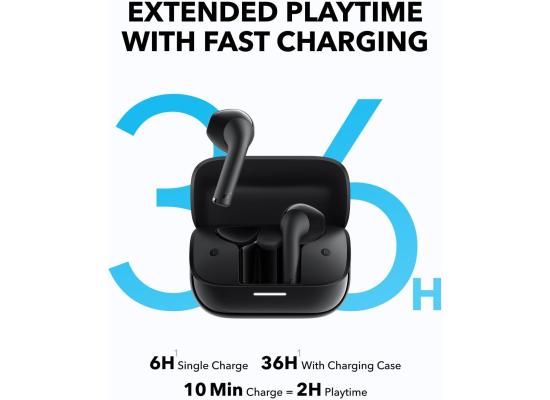 Soundcore K20i by Anker, Semi-in-Ear Earbuds, Bluetooth Wireless, 36H Playtime, Fast Charge, Clear Sound, Comfortable Fit, ENC 2-Mic Clear Calls, Custom EQ, IPX5, Bluetooth 5.3, App Control (Renewed)