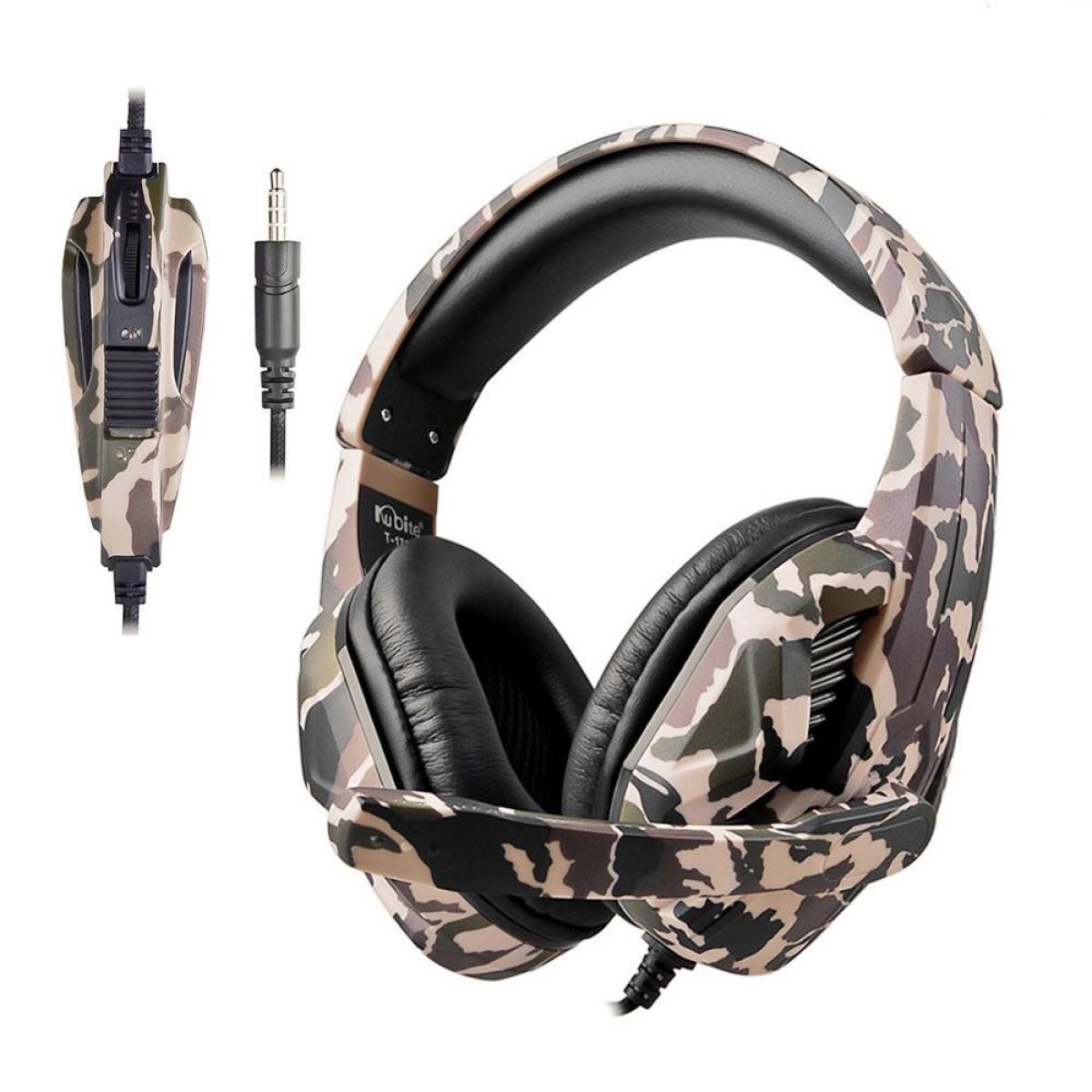 KUBITE 3.5mm Over-ear Wired Gaming Music Headset For Pc & Multiplatform w/ Omni-Directional Mic