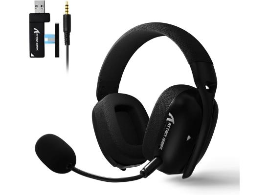 ATTACK SHARK L80PRO Wireless Gaming Headset Lightseed Tech-Built-in&Detachable Dual Microphone-Lightweight Headphone with Tri-Mode(2.4GHz USB C&A Dongle/BT/Wired)-for PC Mac Switch Win-Black