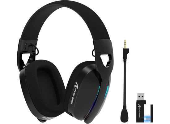 Attack Shark L90 Ultralight RGB Wireless Gaming Headset with Plug-in Microphone,Bluetooth 5.3 & 2.4G Wireless & Wired Headphone, 7.1 Surround Sound for Xbox One Series, PS4,PS5 & PC (Black)